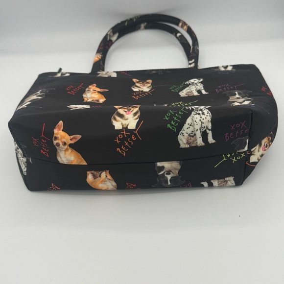 NWOT Betsey Johnson Black Insulated Lunch Bag Tote with Dog Print - Picture 7 of 7